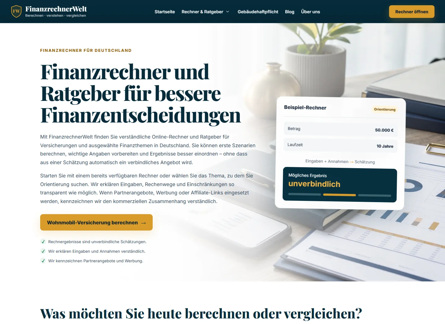 Finanzrechnerwelt website preview